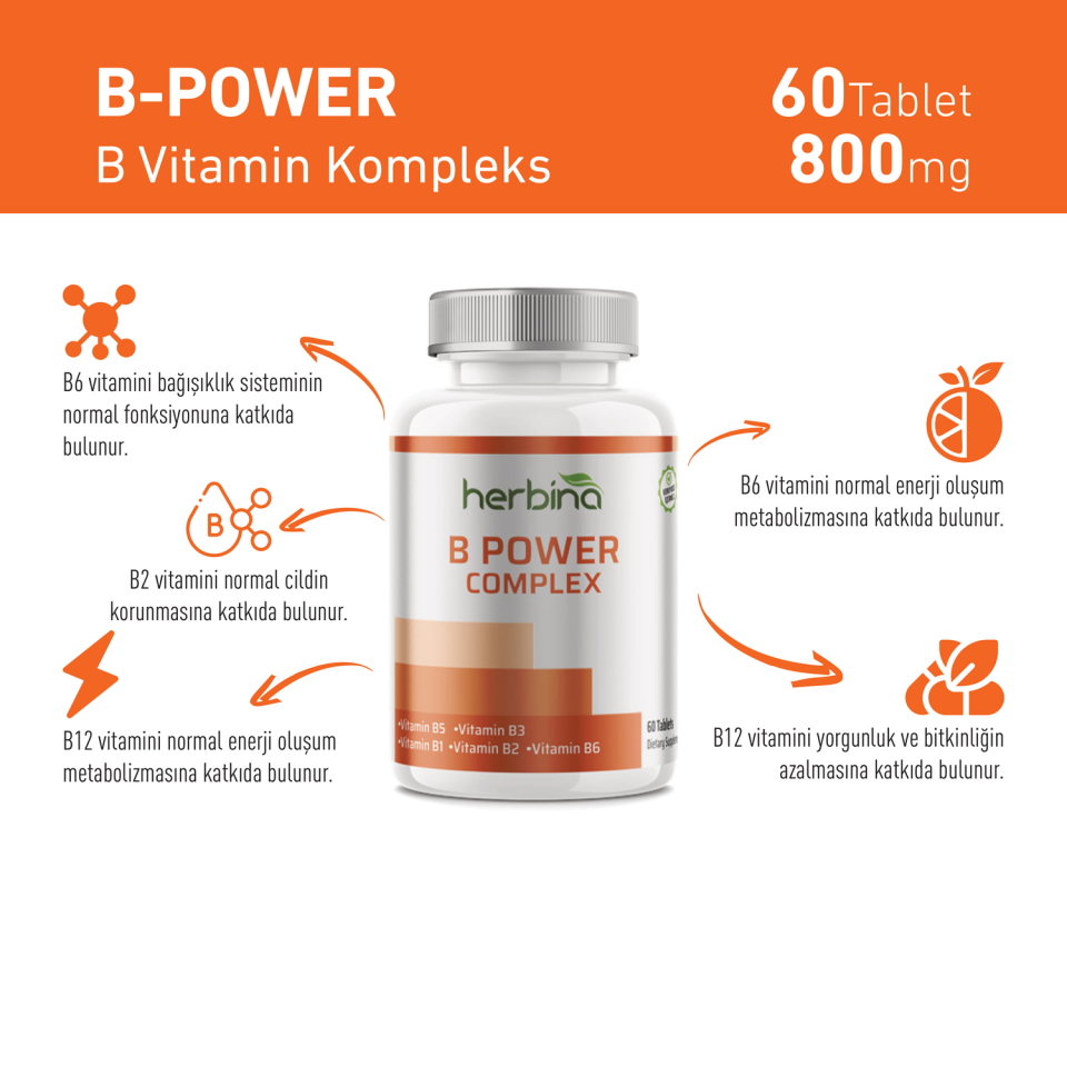 Herbina B-Power ürün bilgi paneli