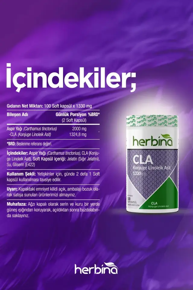 Herbina CLA içerik ve kullanım bilgileri
