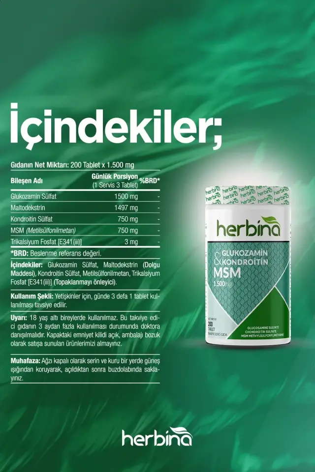 Glukozamin Kondroitin MSM içerik ve kullanım bilgileri