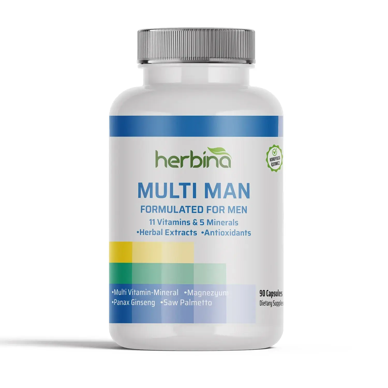 Herbina Multi Man erkek multivitamin mineral ürün şişesi