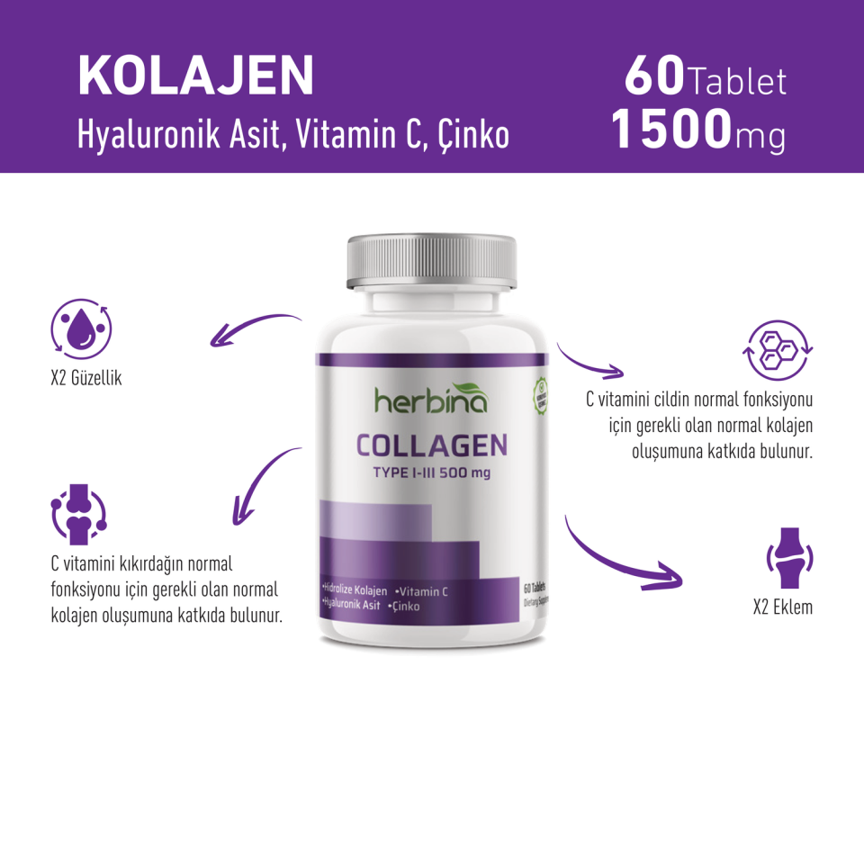 Herbina Kolajen Tablet ürün bilgi paneli