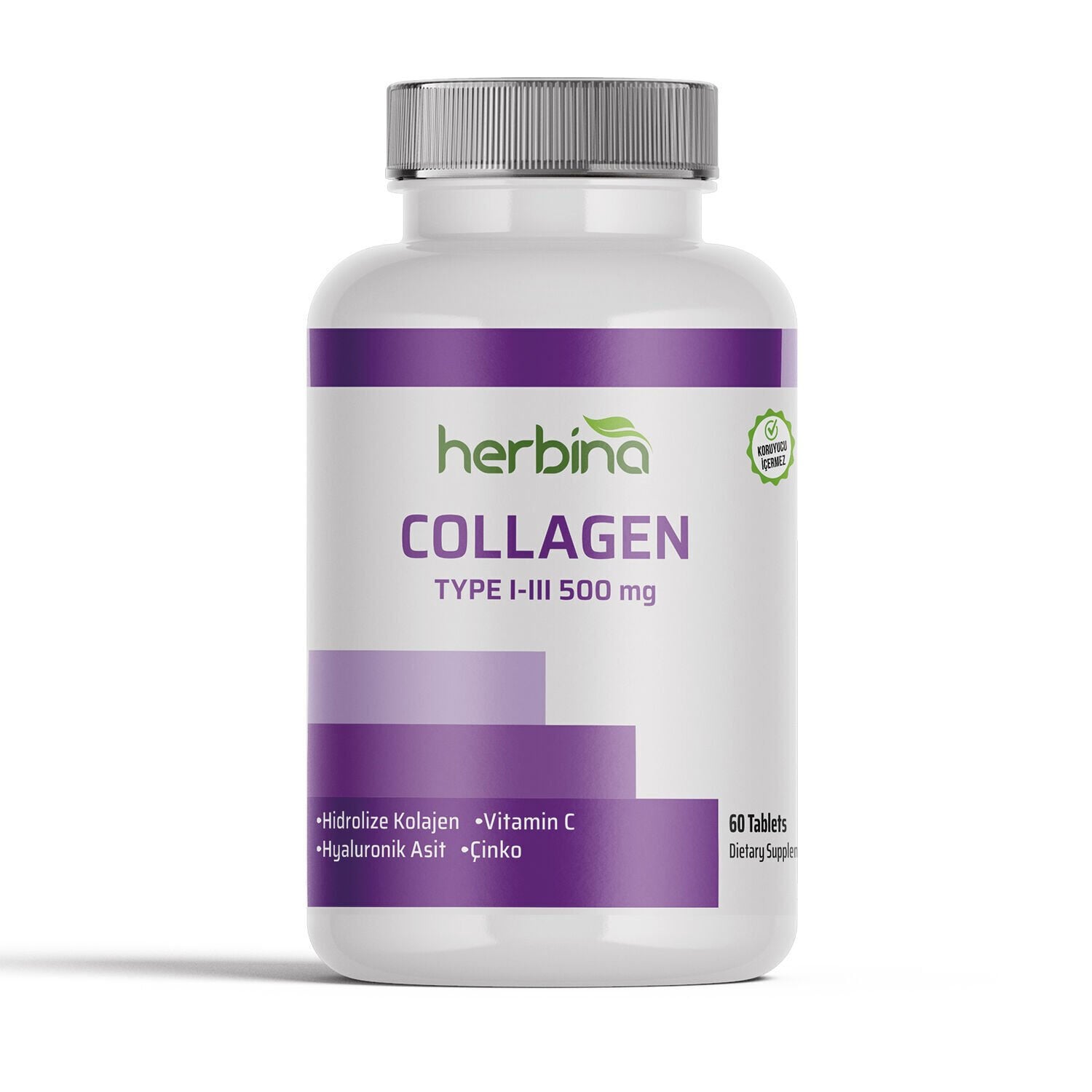 Herbina Tip 2 Kolajen tablet ürün şişesi