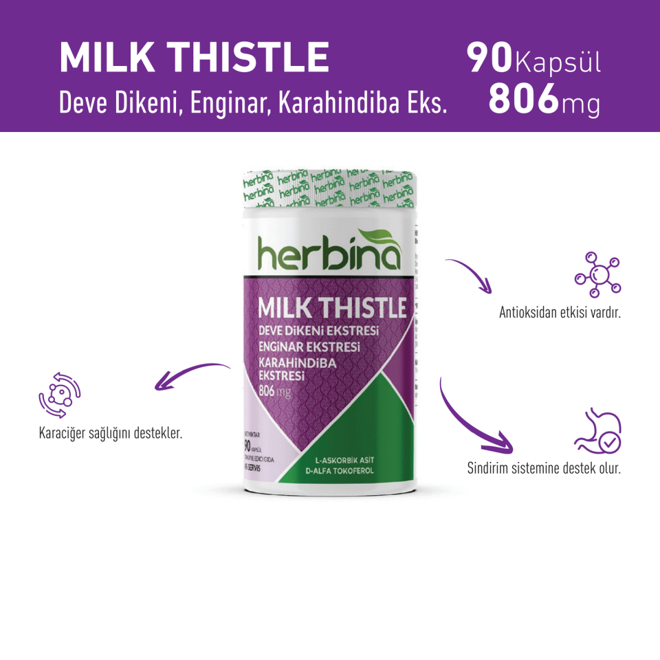Herbina Milk Thistle ürün bilgi paneli