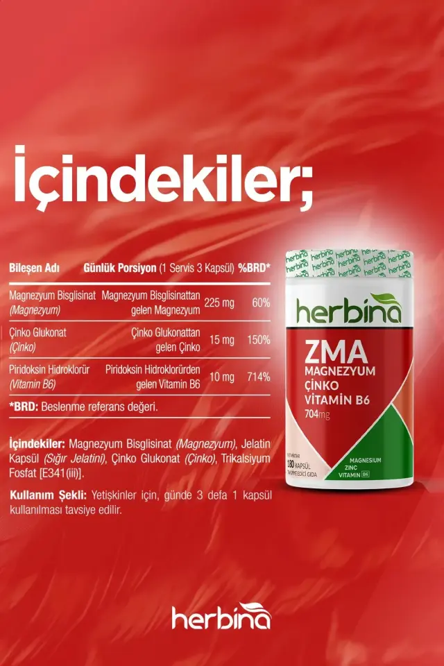 ZMA çinko magnezyum ve B6 içerik bilgileri