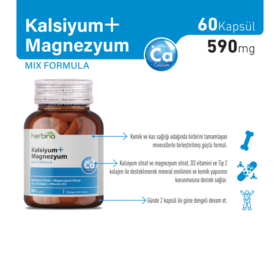 Herbina Kalsiyum Magnezyum ürün bilgi paneli