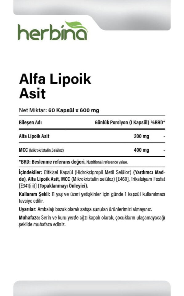 Alfa Lipoik Asit 200 mg içerik ve kullanım bilgileri
