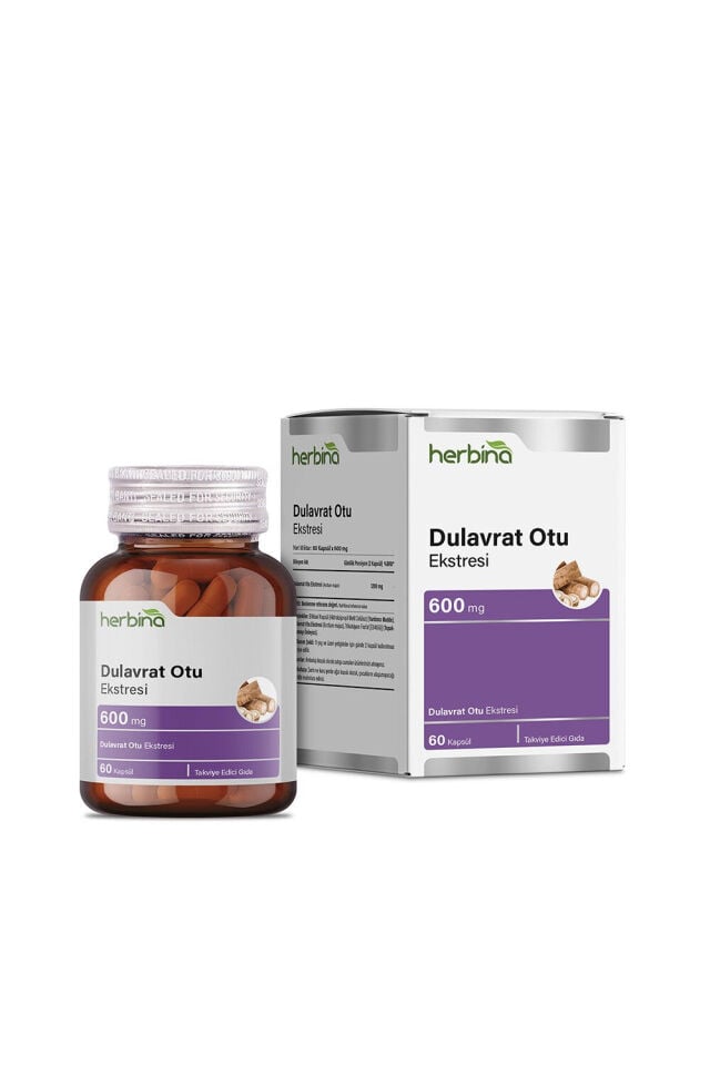 Herbina Dulavrat Otu Ekstresi 600 mg 60 kapsül şişe ve kutu