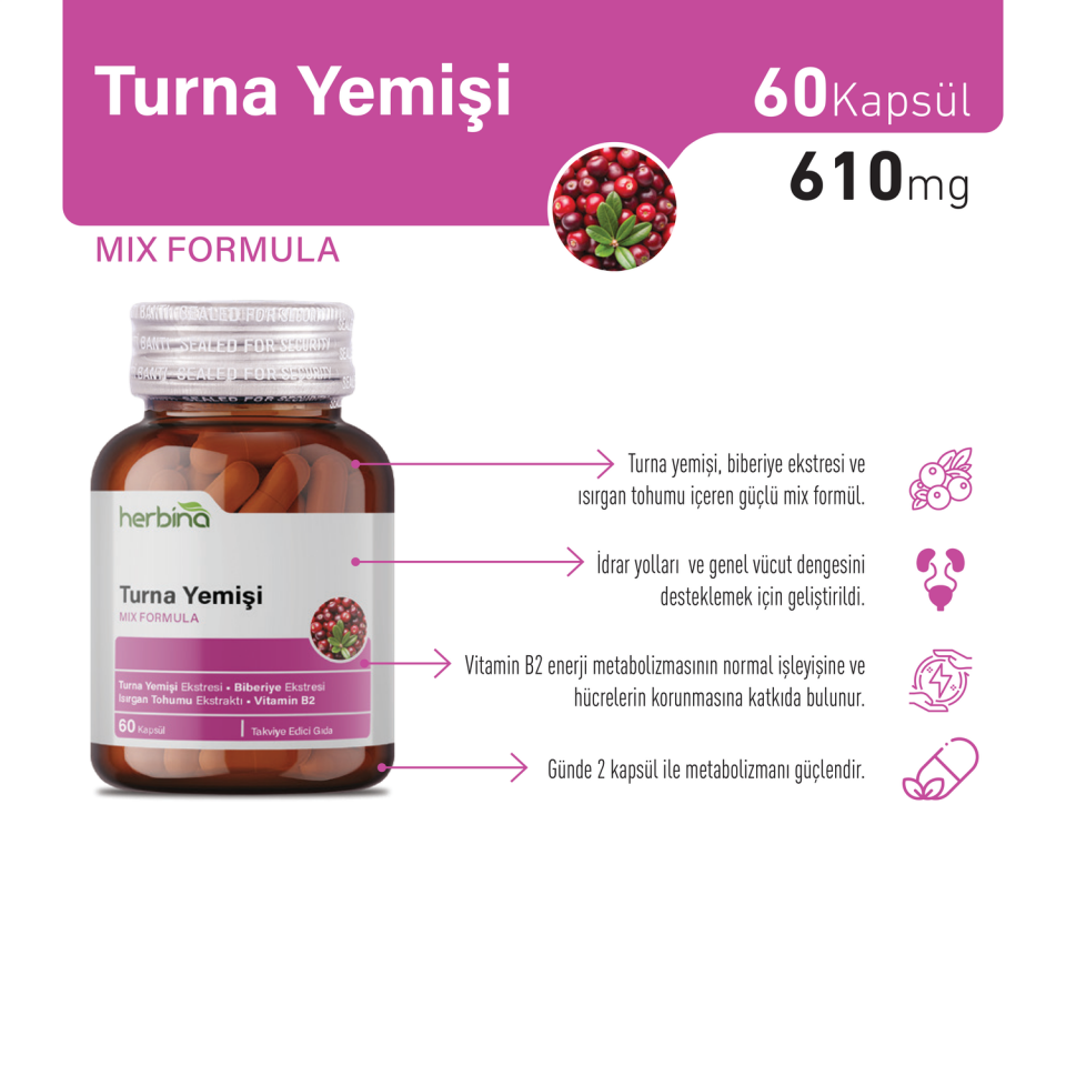 Herbina Turna Yemişi ürün bilgi paneli