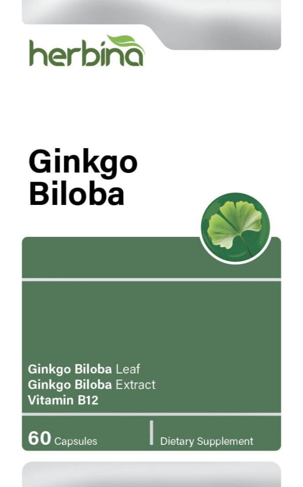 Herbina Ginkgo Biloba İngilizce ambalaj etiketi