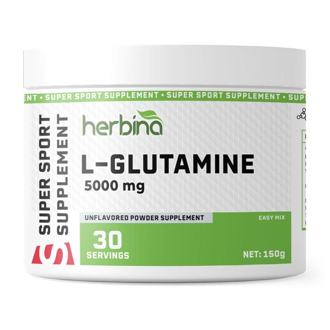 Herbina L-Glutamin toz ürün kutusu