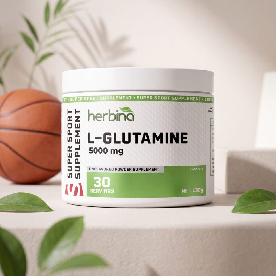 Herbina L-Glutamin 5000 mg toz takviye kavanozu
