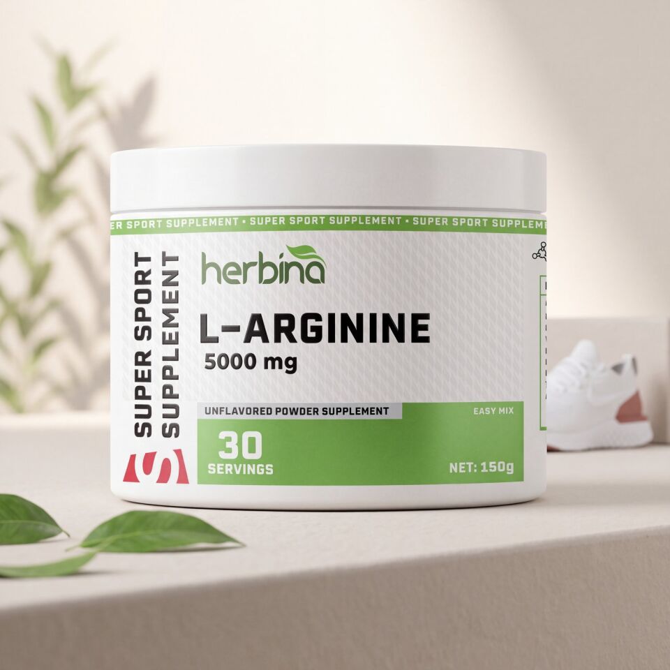 Herbina L-Arjinin 5000 mg toz takviye kavanozu