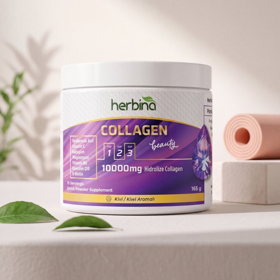 Herbina Collagen Beauty kivi aromalı kolajen kavanozu, 165 g