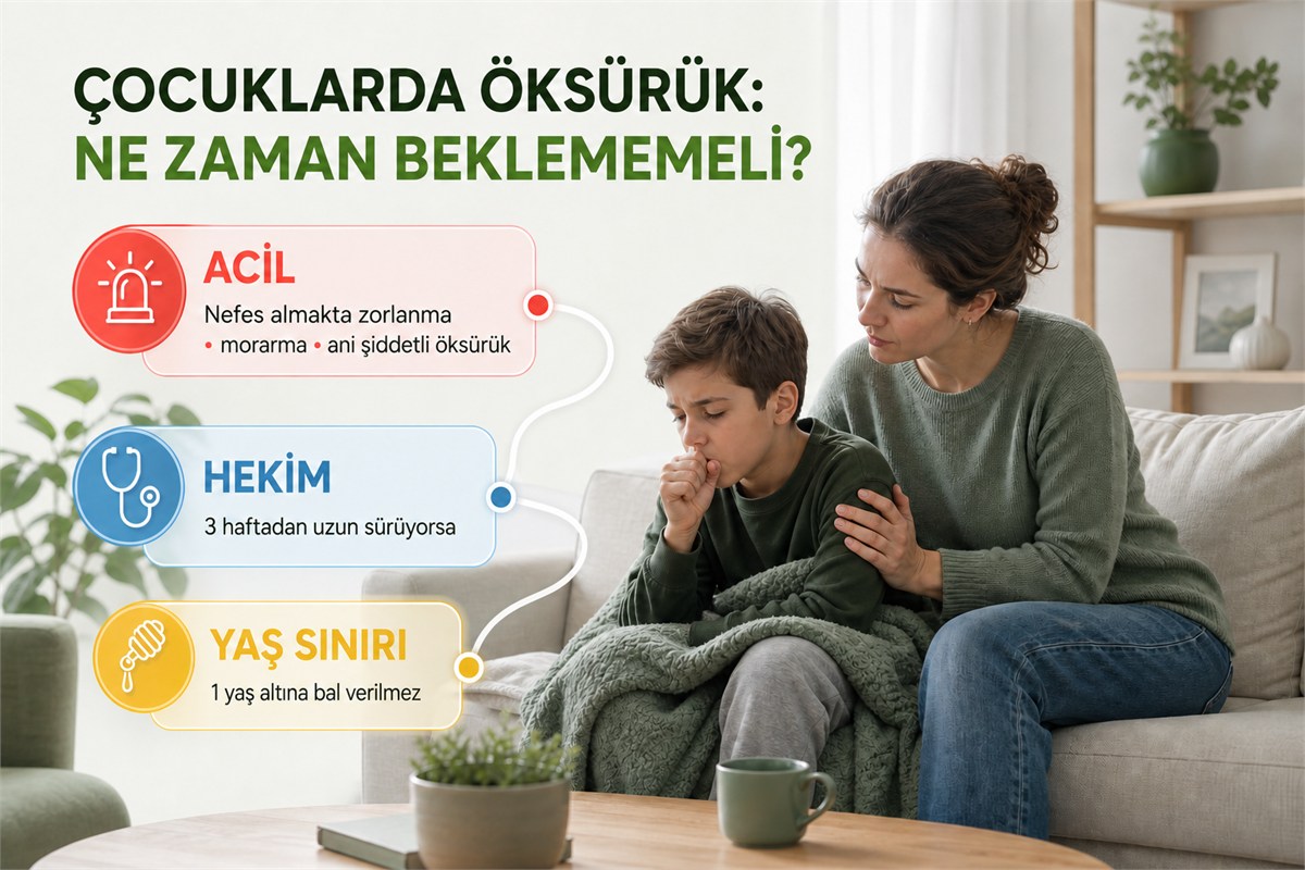 Çocuklarda öksürükte acil belirtiler, üç haftalık süre ve bir yaş altındaki bal uyarısı