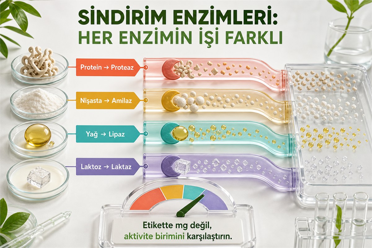 Proteaz amilaz lipaz ve laktaz enzimlerinin çalıştığı besin bileşenleri ile aktivite karşılaştırması